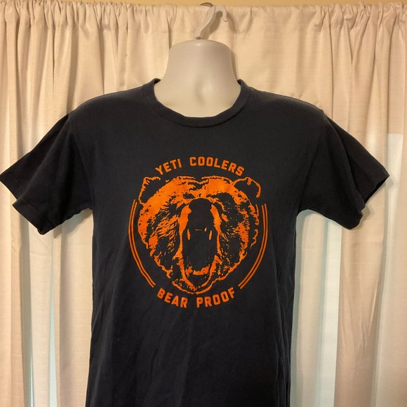 Yeti T-Shirt S Blue Orange Yeti Coolers Bear Proof Short Sleeve - Picture 2 of 8